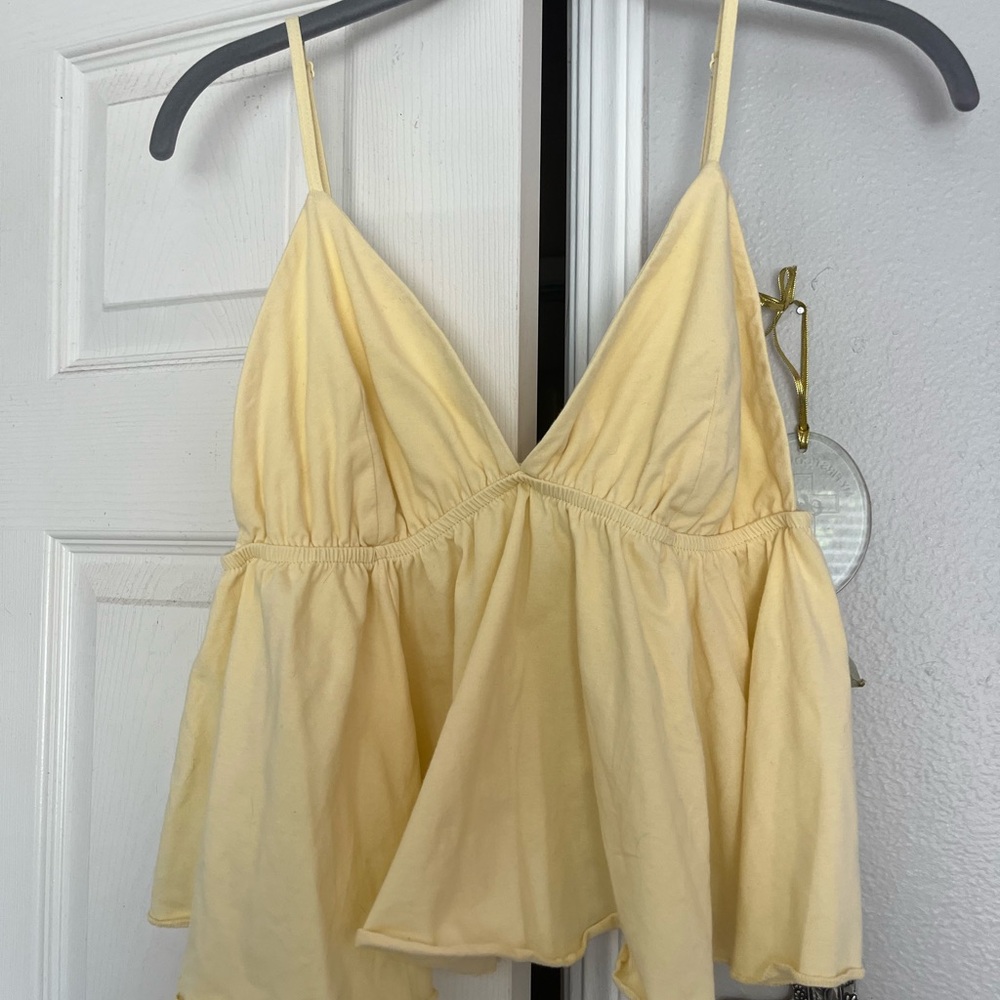 Wild Fable Yellow Asymmetrical Peplum Camisole